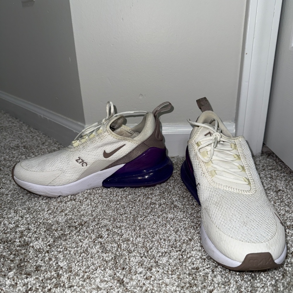 Nike Air Max 270 Beige and Purple Shoes